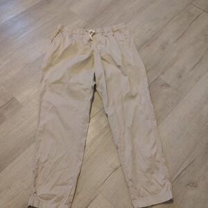 Pact Mens Organic Cotton Drawstring Waist Chino Pants Khaki Tan Size L